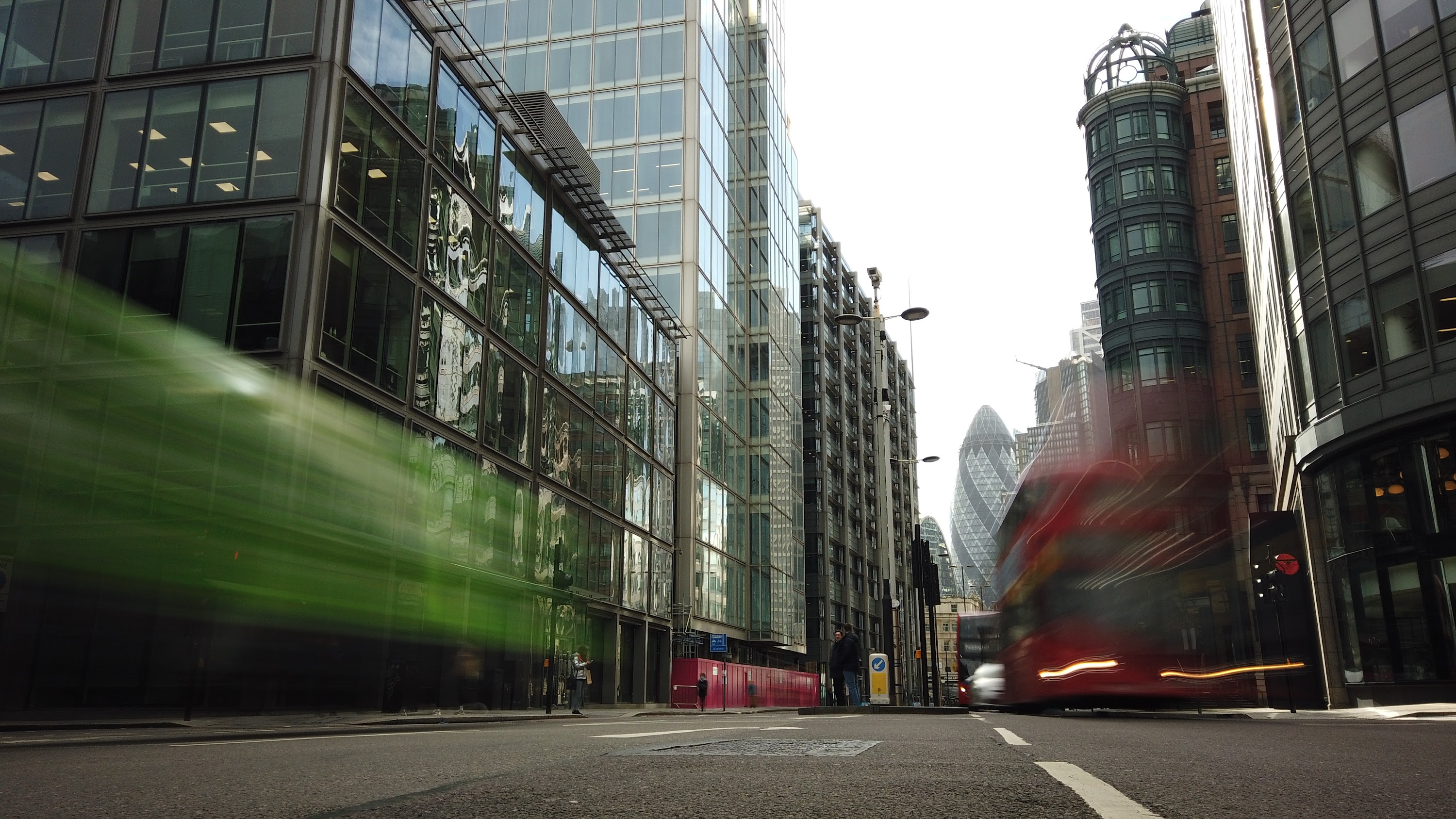 City of London Financial District Street View with The Gherkin