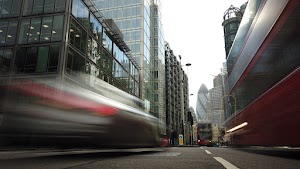 City of London Financial District Street View with The Gherkin