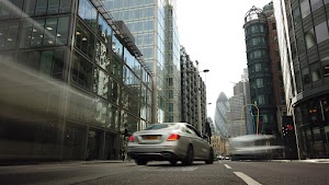 City of London Financial District Street View with The Gherkin