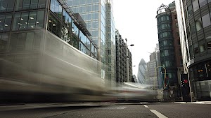 City of London Financial District Street View with The Gherkin
