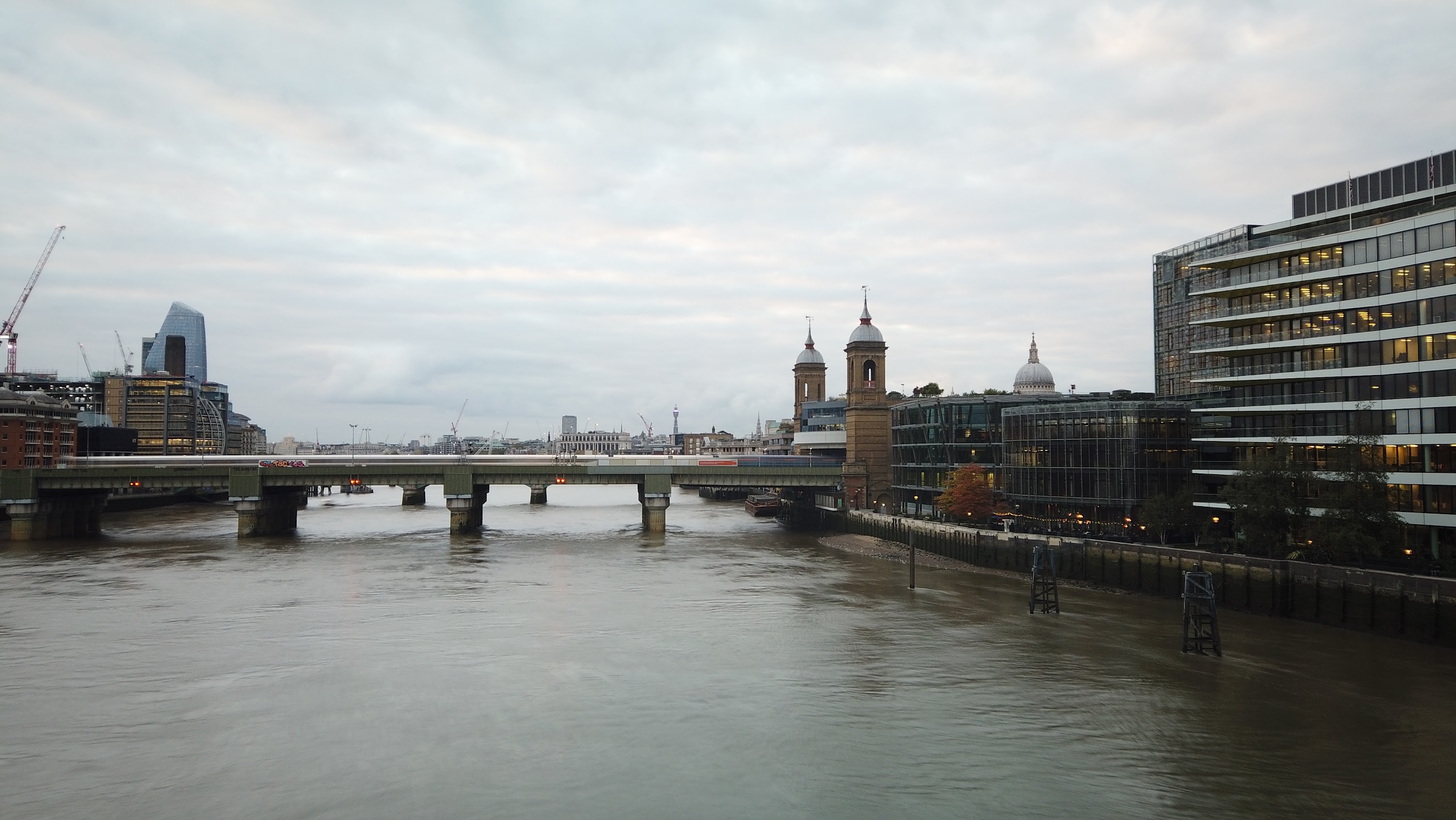 River Thames and Cannon Street Railway Bridge, London