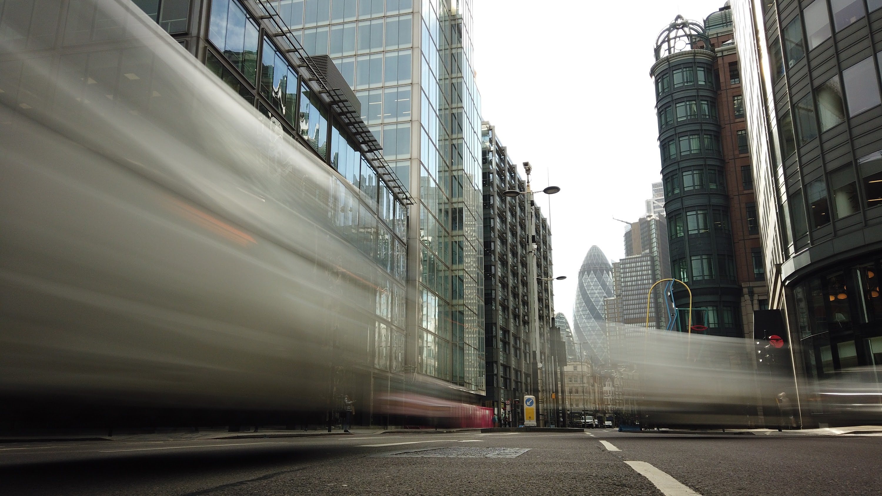 City of London Financial District Street View with The Gherkin