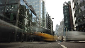 City of London Financial District Street View with The Gherkin