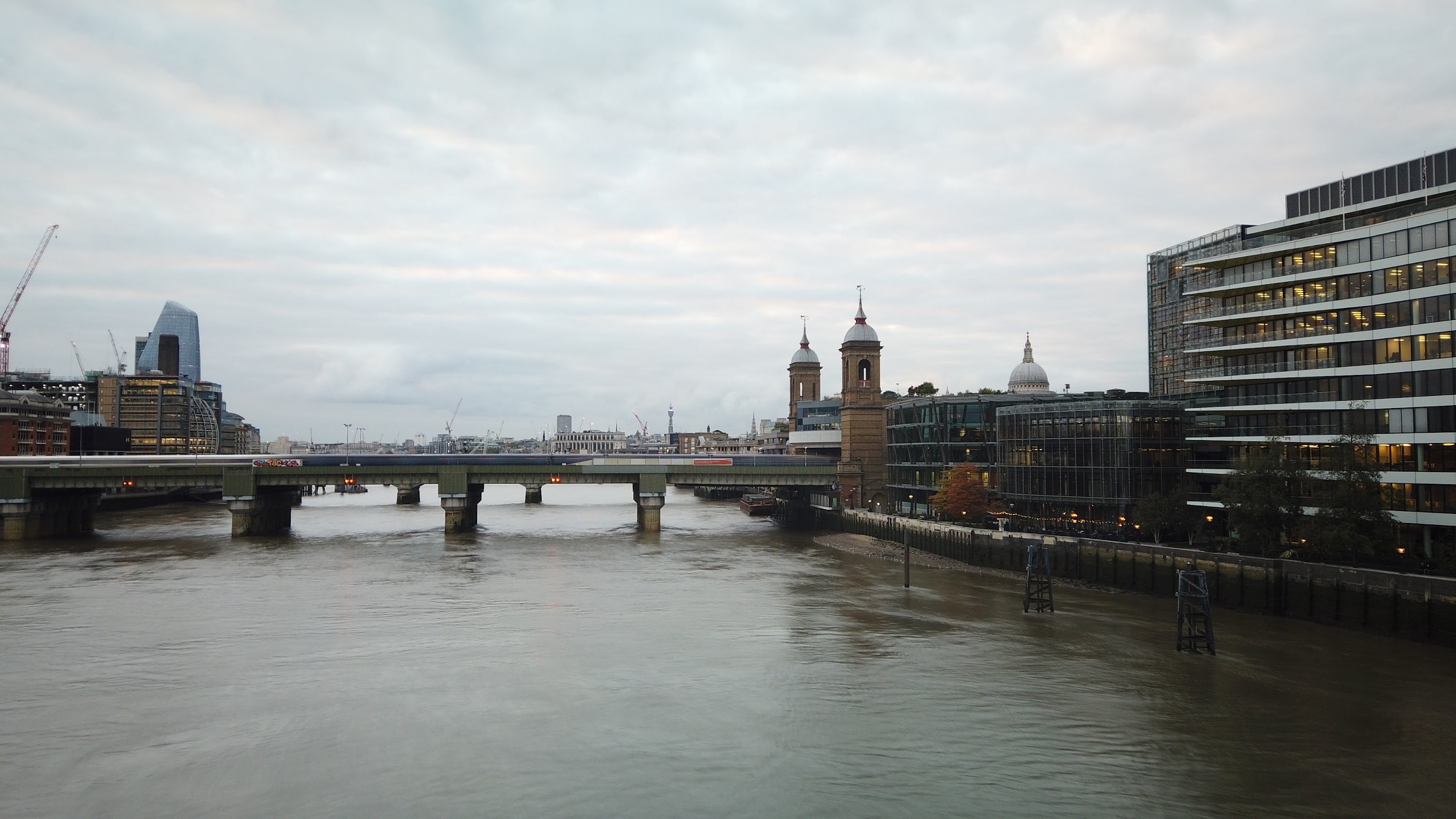 River Thames and Cannon Street Railway Bridge, London