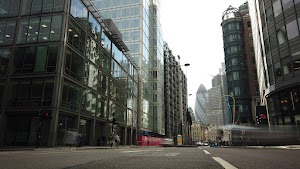 City of London Financial District Street View with The Gherkin