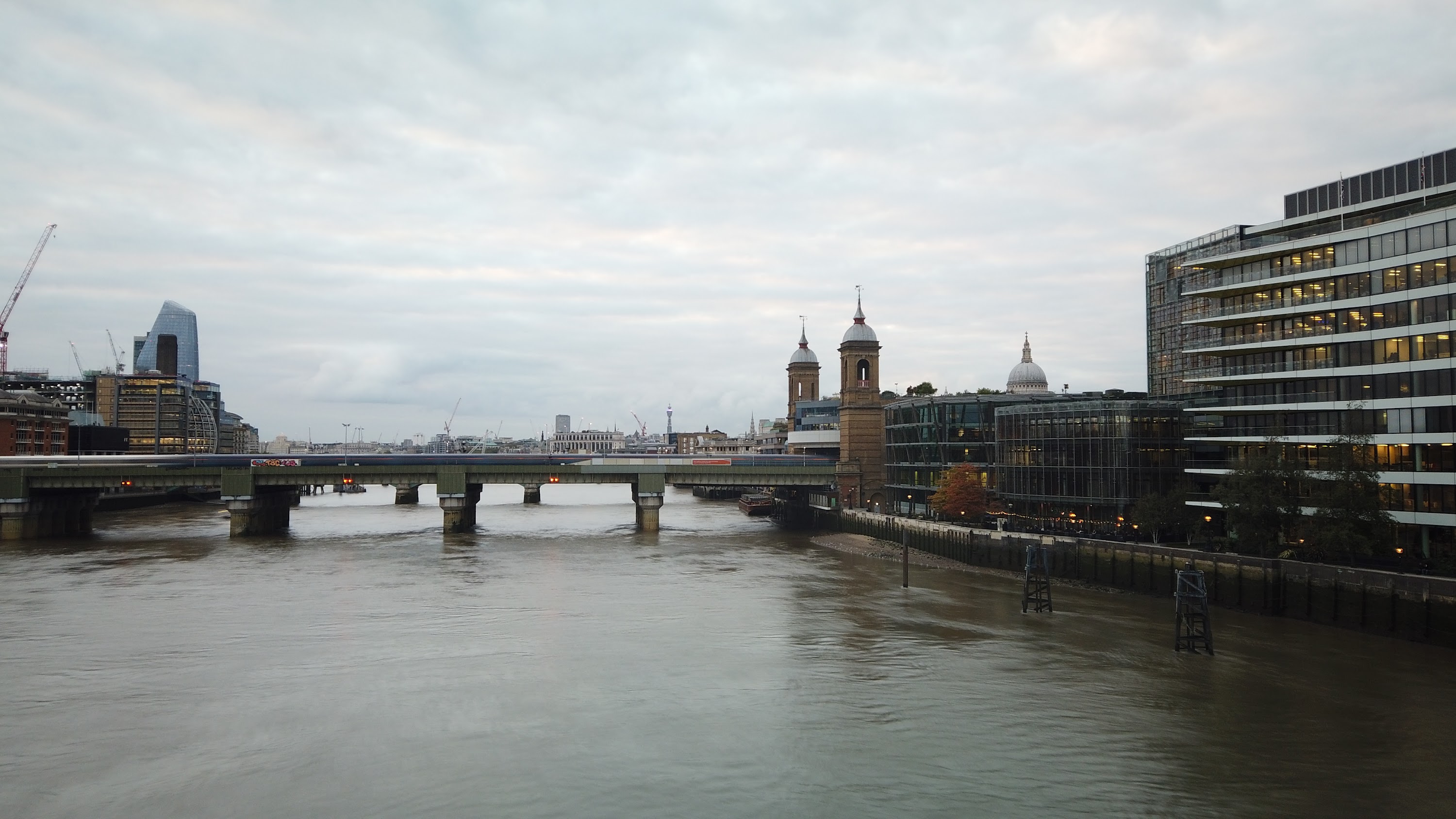 River Thames and Cannon Street Railway Bridge, London