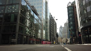 City of London Financial District Street View with The Gherkin