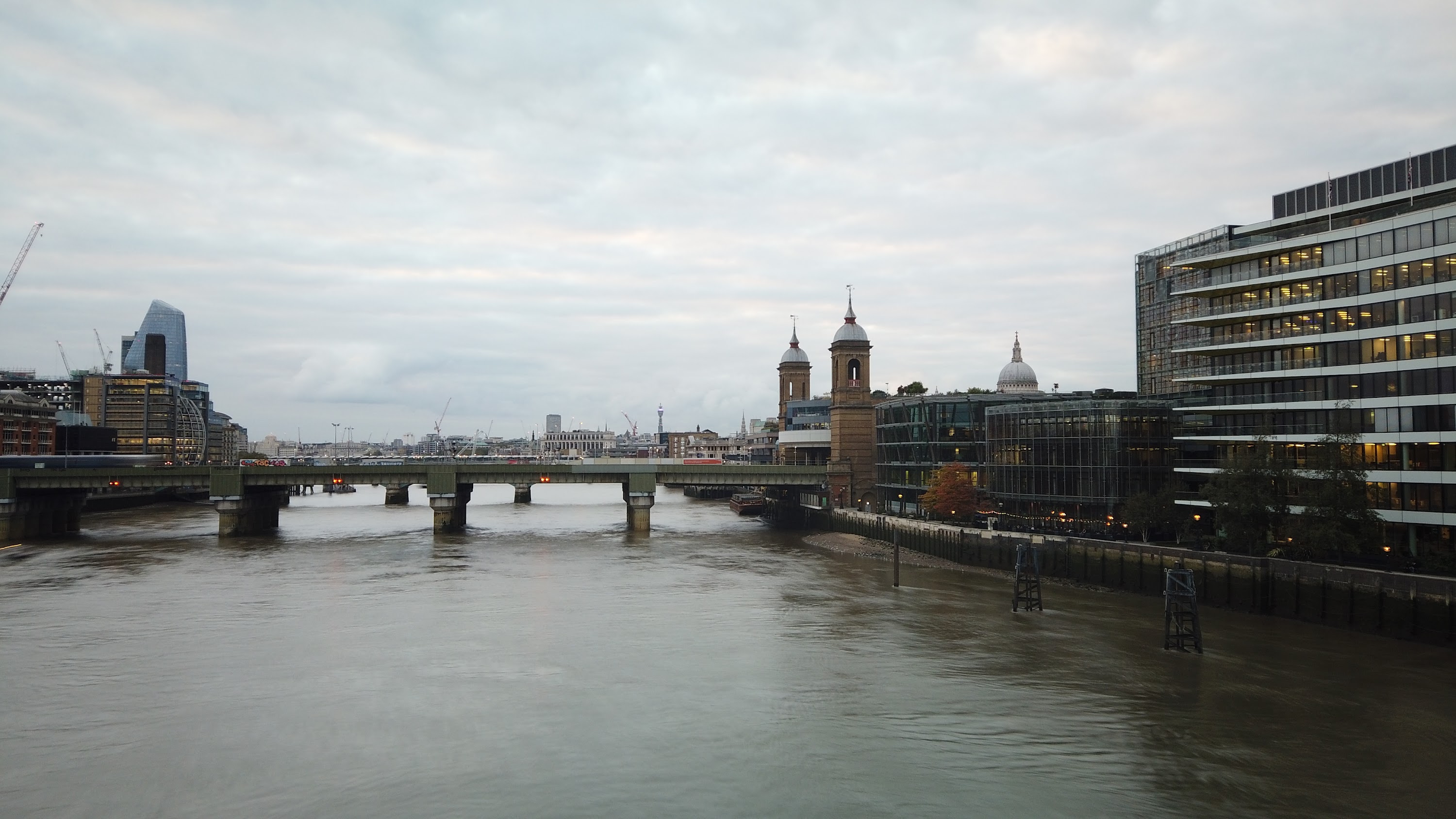 River Thames and Cannon Street Railway Bridge, London