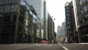 City of London Financial District Street View with The Gherkin