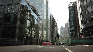 City of London Financial District Street View with The Gherkin
