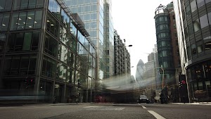 City of London Financial District Street View with The Gherkin