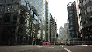 City of London Financial District Street View with The Gherkin