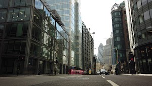 City of London Financial District Street View with The Gherkin