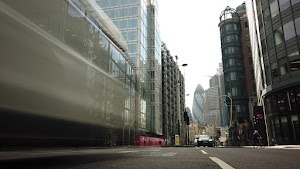 City of London Financial District Street View with The Gherkin