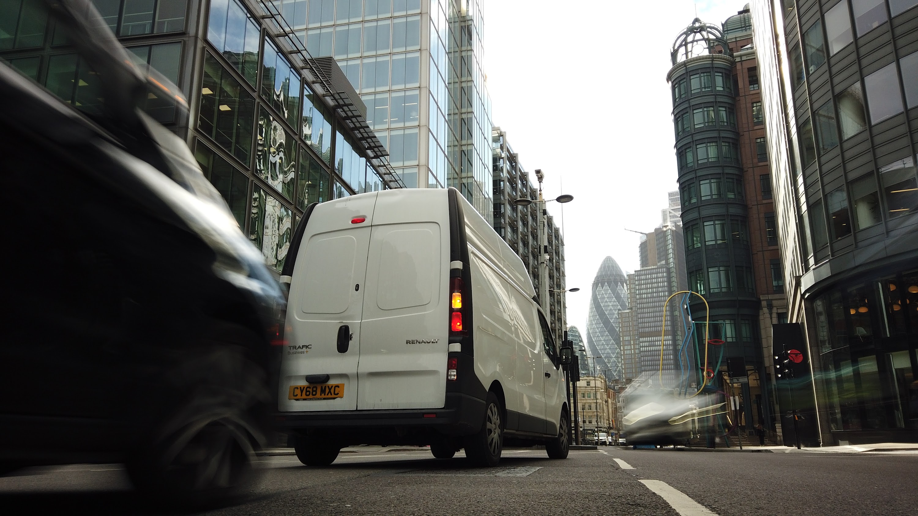 City of London Financial District Street View with The Gherkin