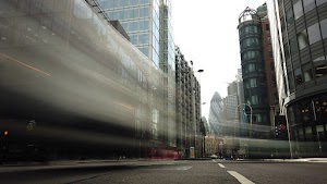 City of London Financial District Street View with The Gherkin