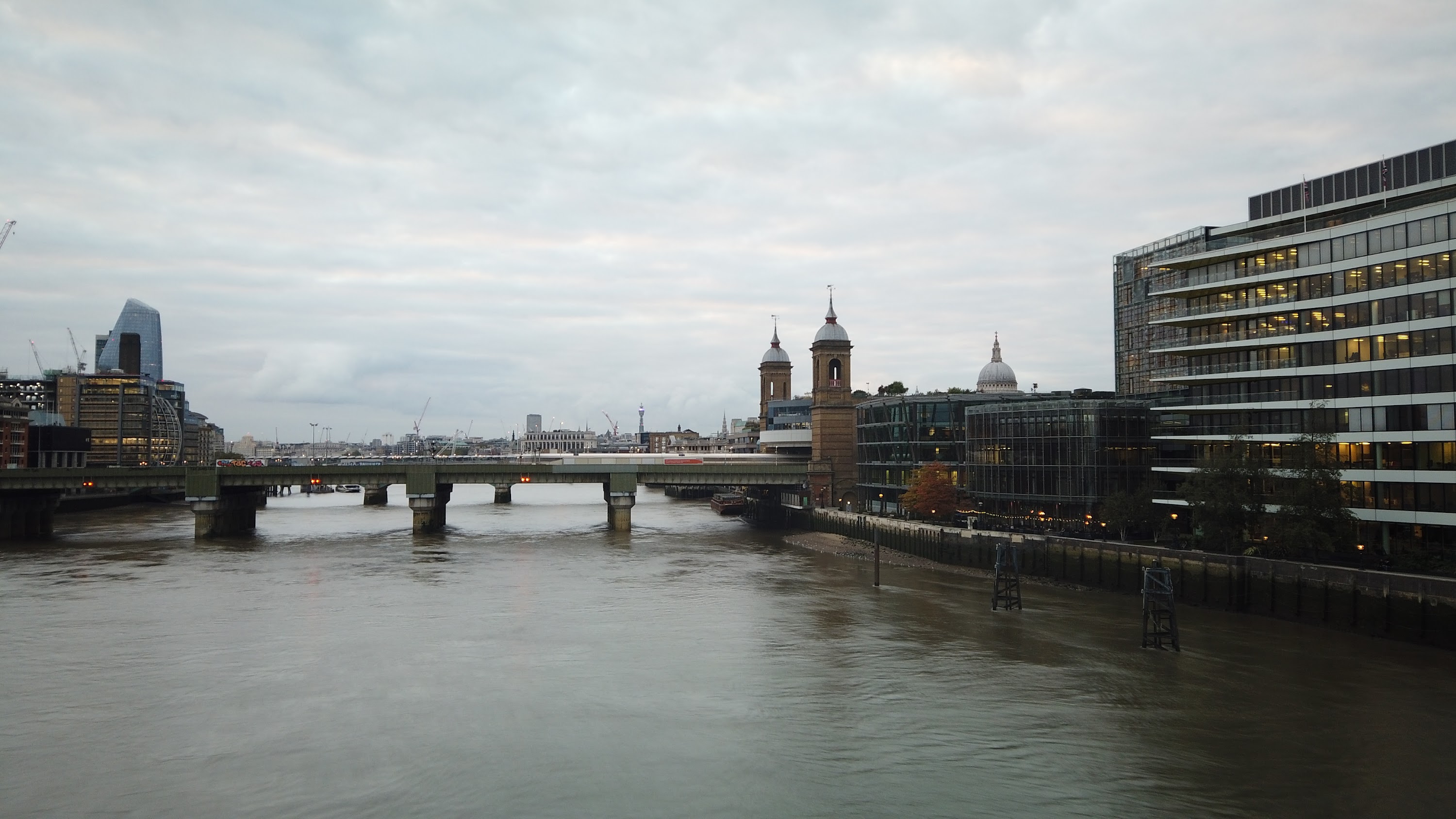River Thames and Cannon Street Railway Bridge, London
