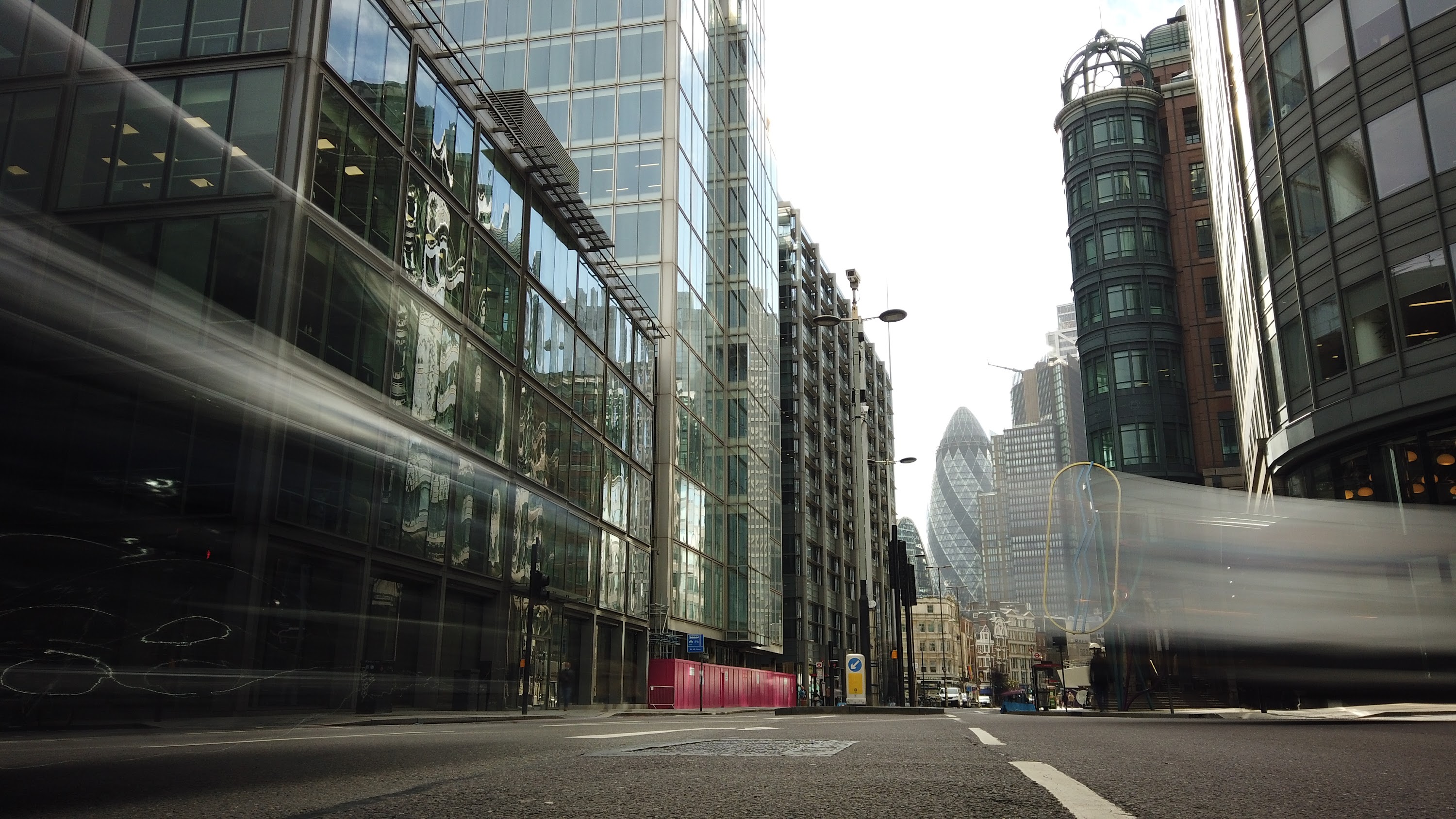 City of London Financial District Street View with The Gherkin