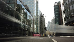 City of London Financial District Street View with The Gherkin