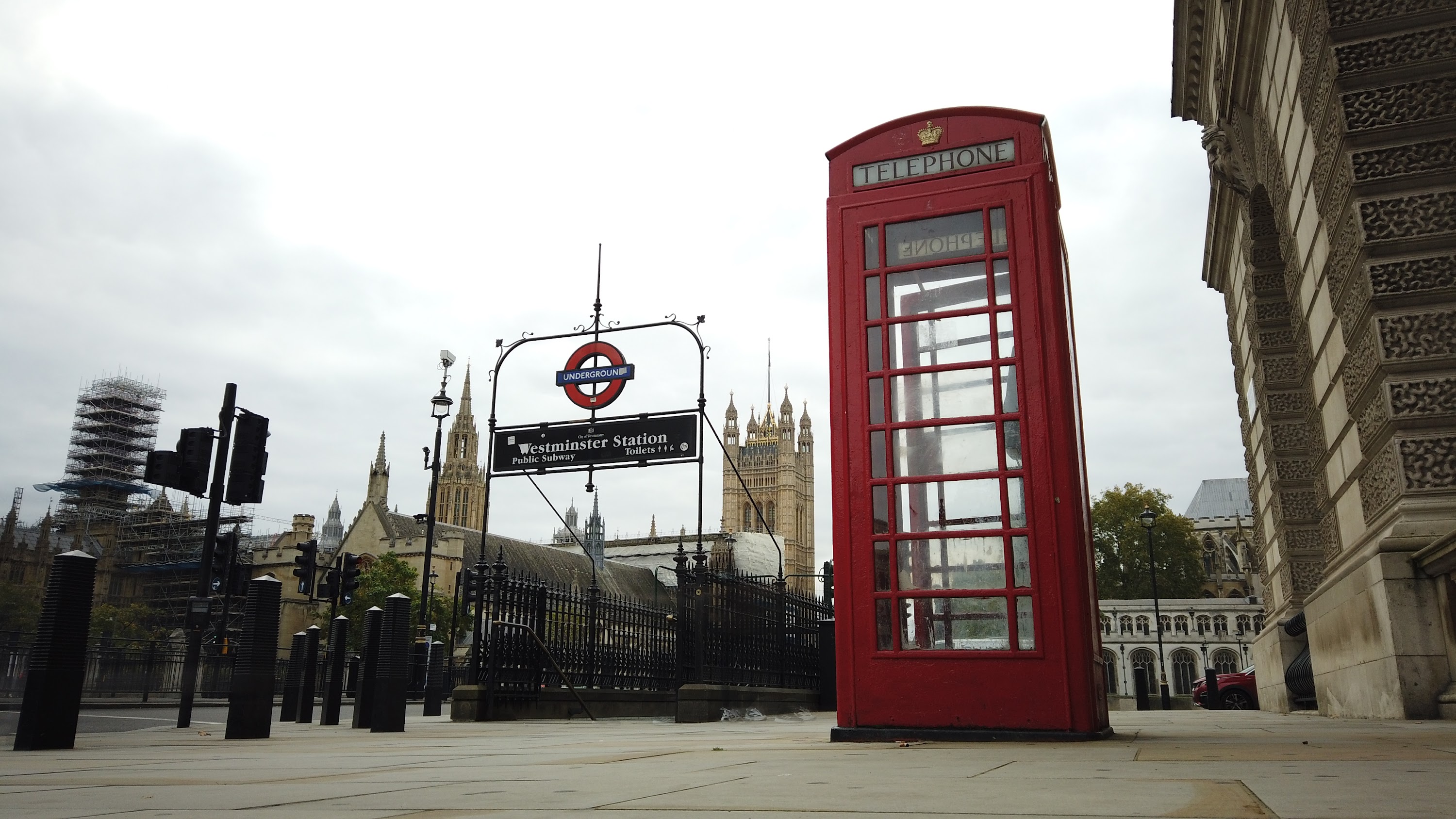 Red Telephone Box at Westminster Station, London