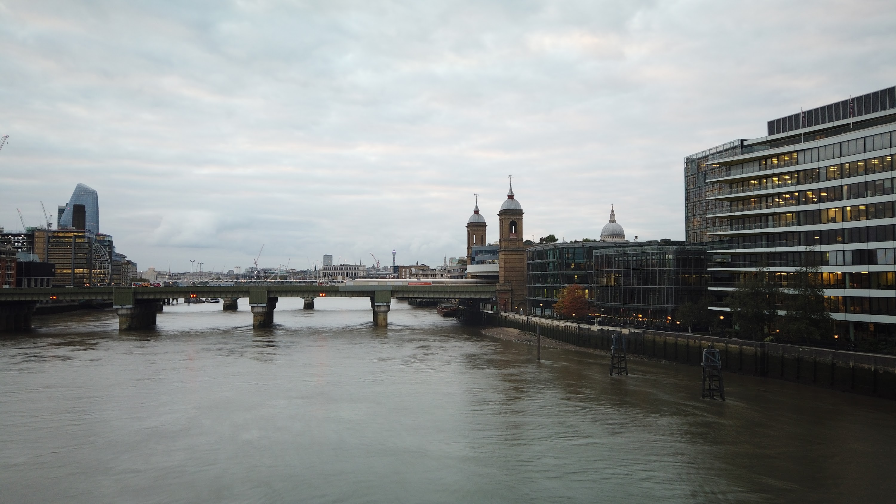 River Thames and Cannon Street Railway Bridge, London