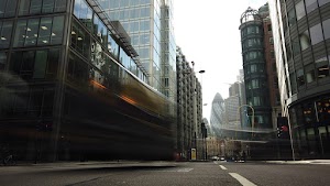 City of London Financial District Street View with The Gherkin
