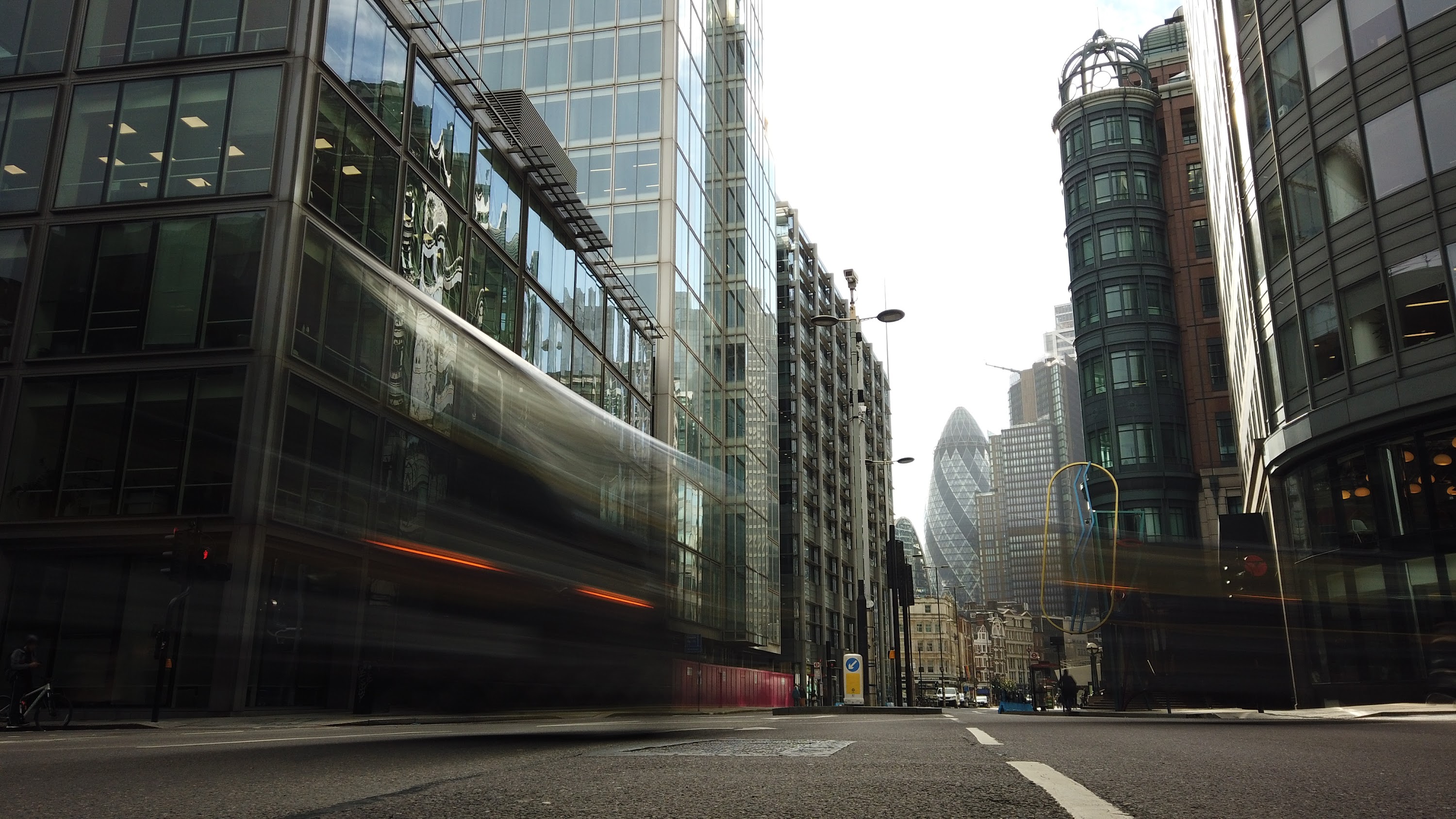 City of London Financial District Street View with The Gherkin