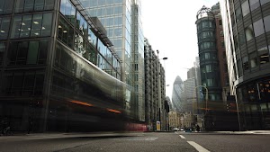 City of London Financial District Street View with The Gherkin