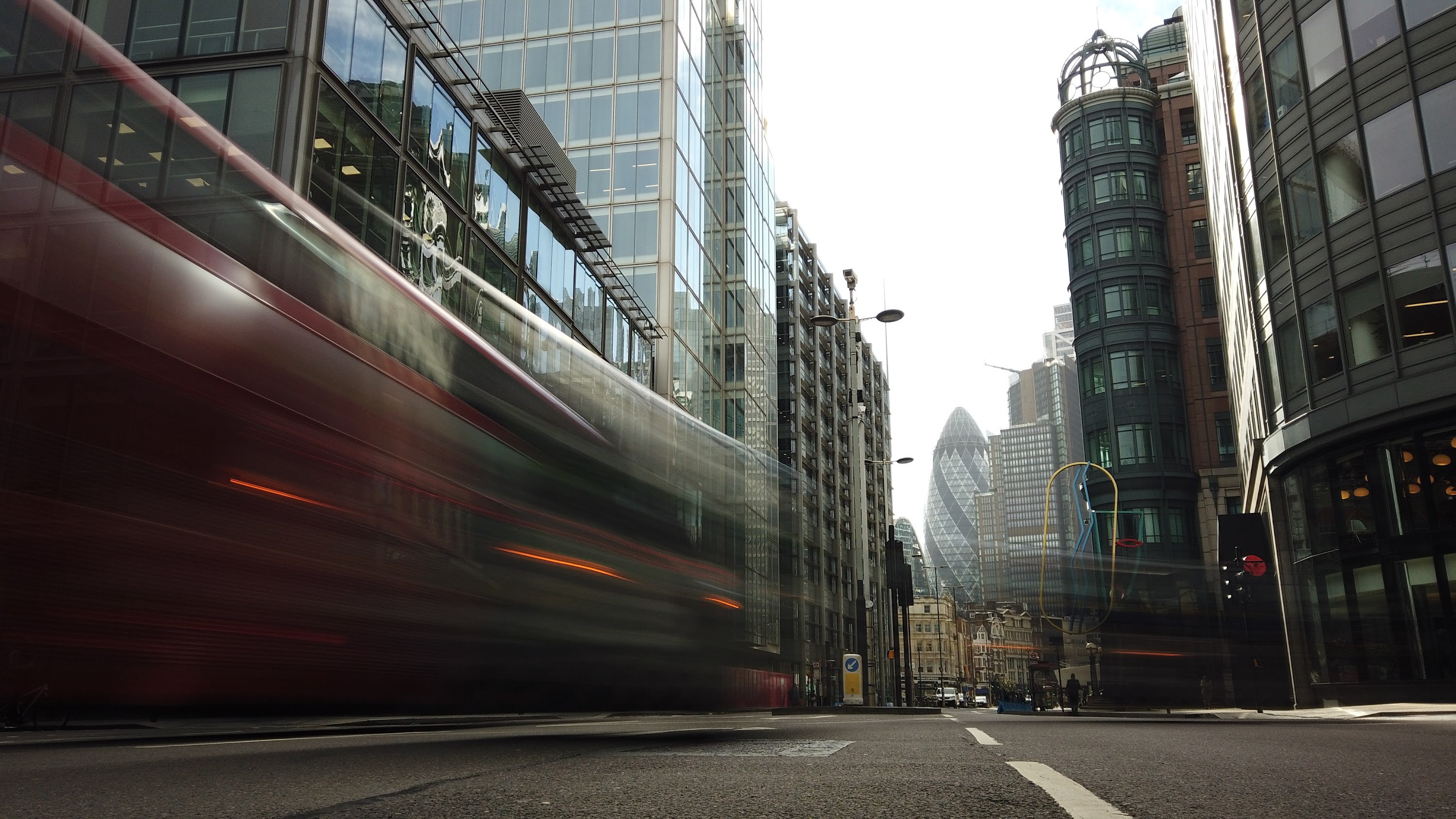 City of London Financial District Street View with The Gherkin