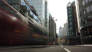 City of London Financial District Street View with The Gherkin