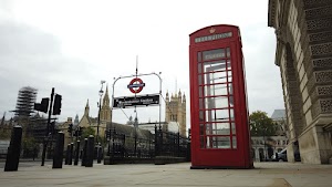 Red Telephone Box at Westminster Station, London