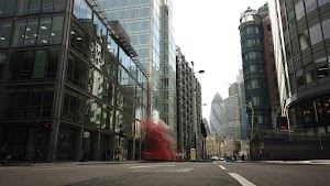 City of London Financial District Street View with The Gherkin