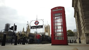 Red Telephone Box at Westminster Station, London
