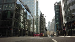 City of London Financial District Street View with The Gherkin
