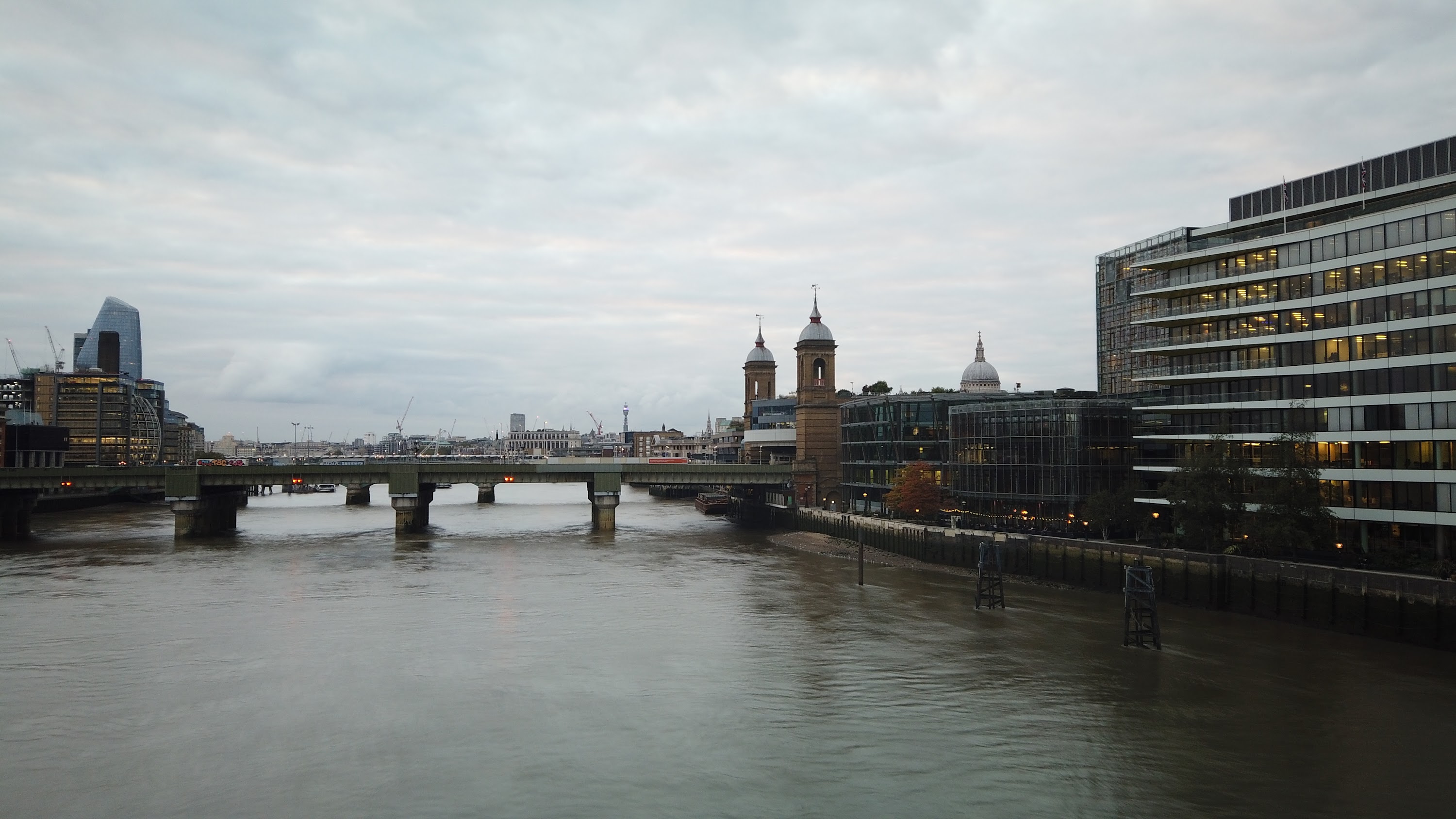 River Thames and Cannon Street Railway Bridge, London
