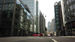 City of London Financial District Street View with The Gherkin