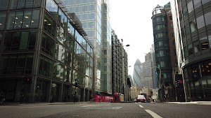 City of London Financial District Street View with The Gherkin