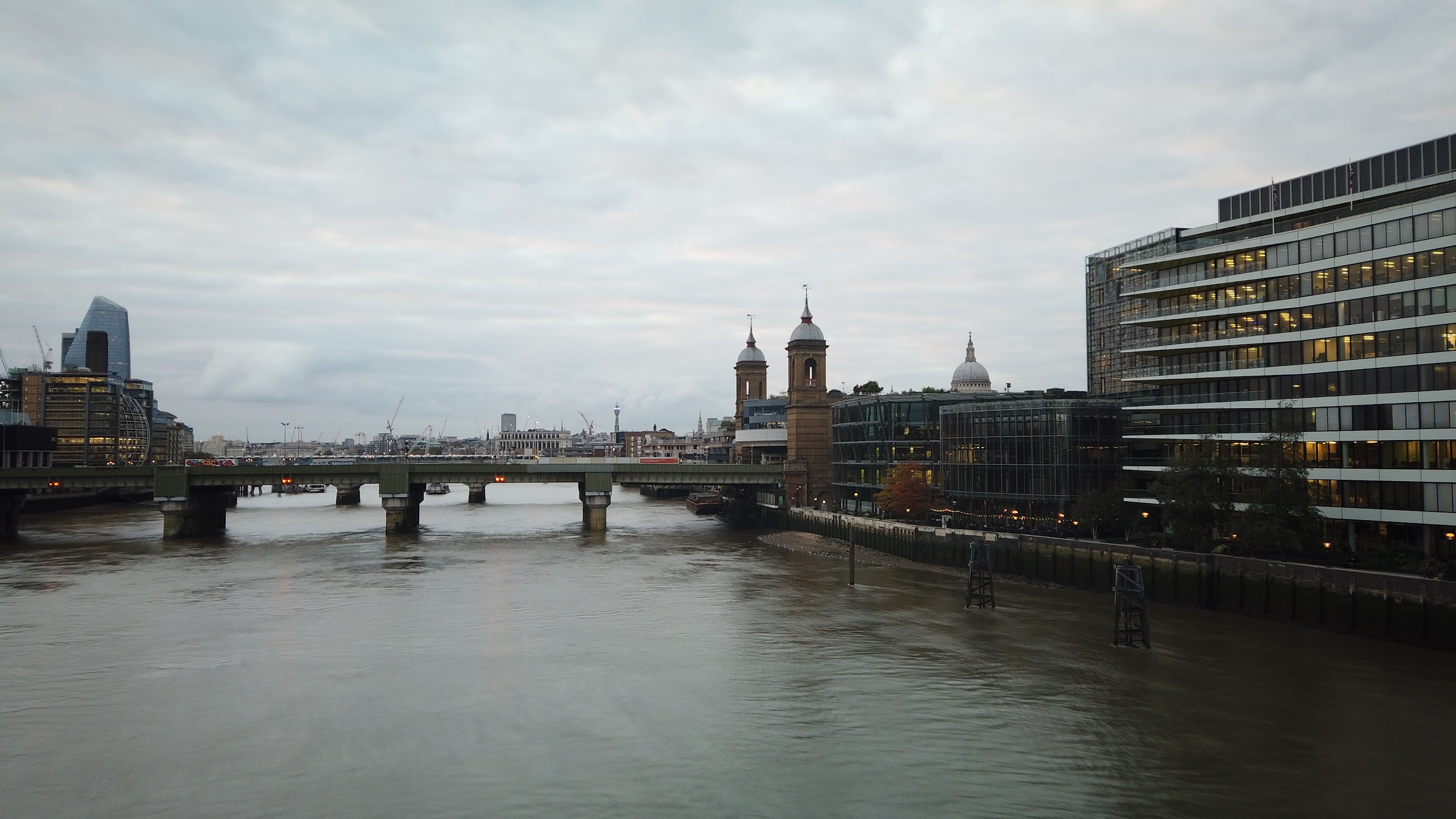 River Thames and Cannon Street Railway Bridge, London