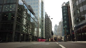 City of London Financial District Street View with The Gherkin