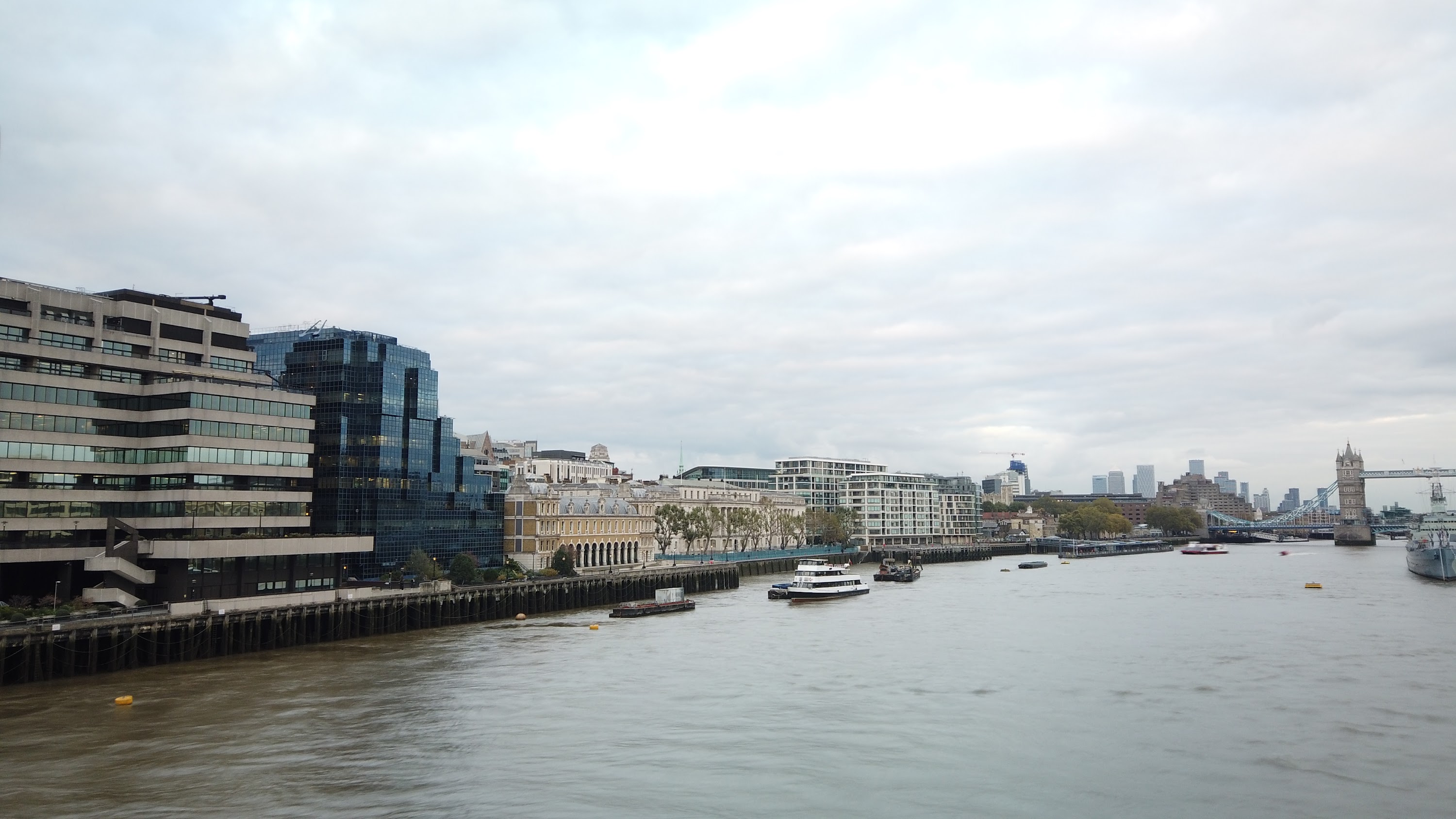 River Thames Looking East Toward Tower Bridge, London