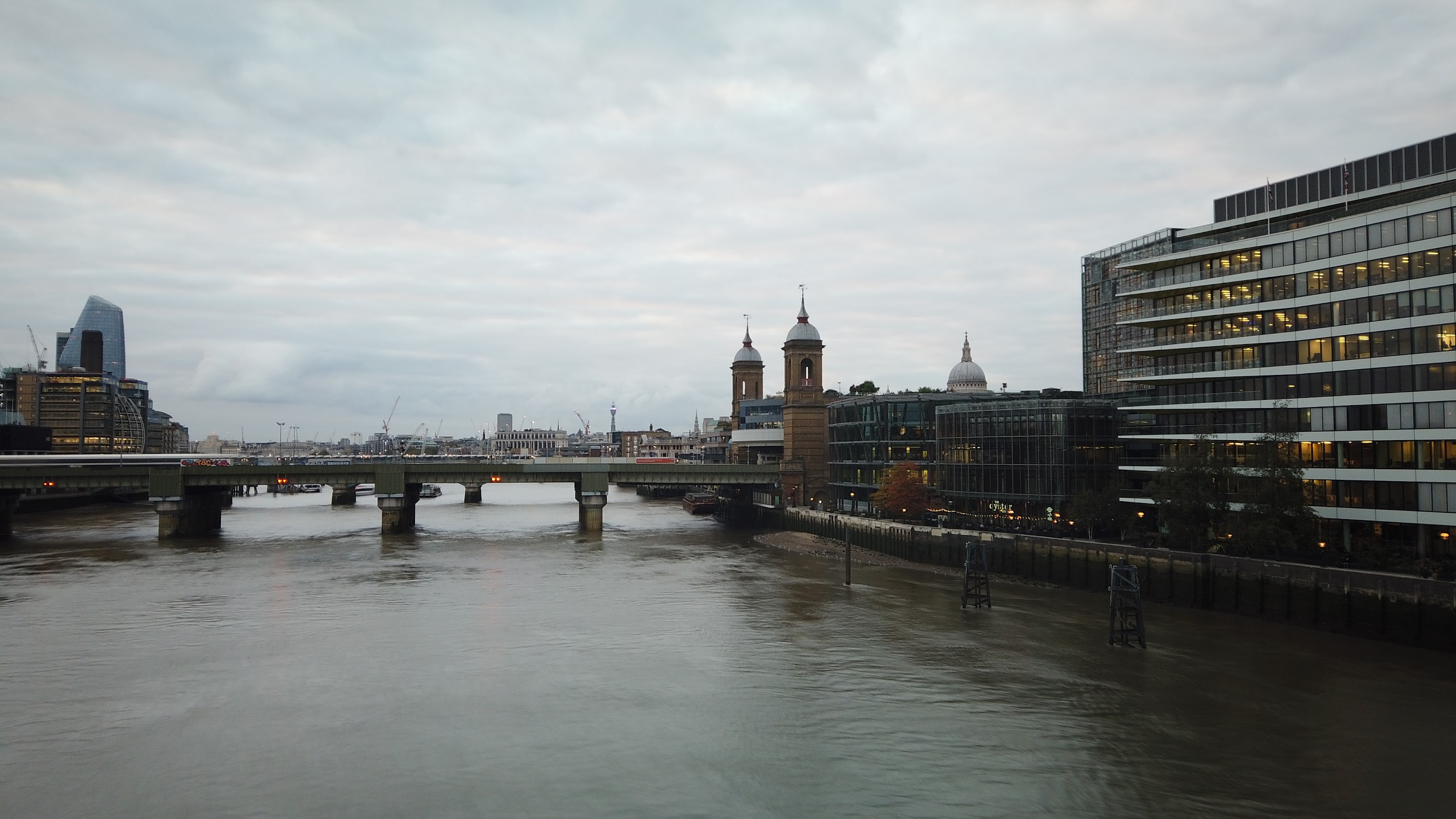 River Thames and Cannon Street Railway Bridge, London