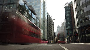 City of London Financial District Street View with The Gherkin
