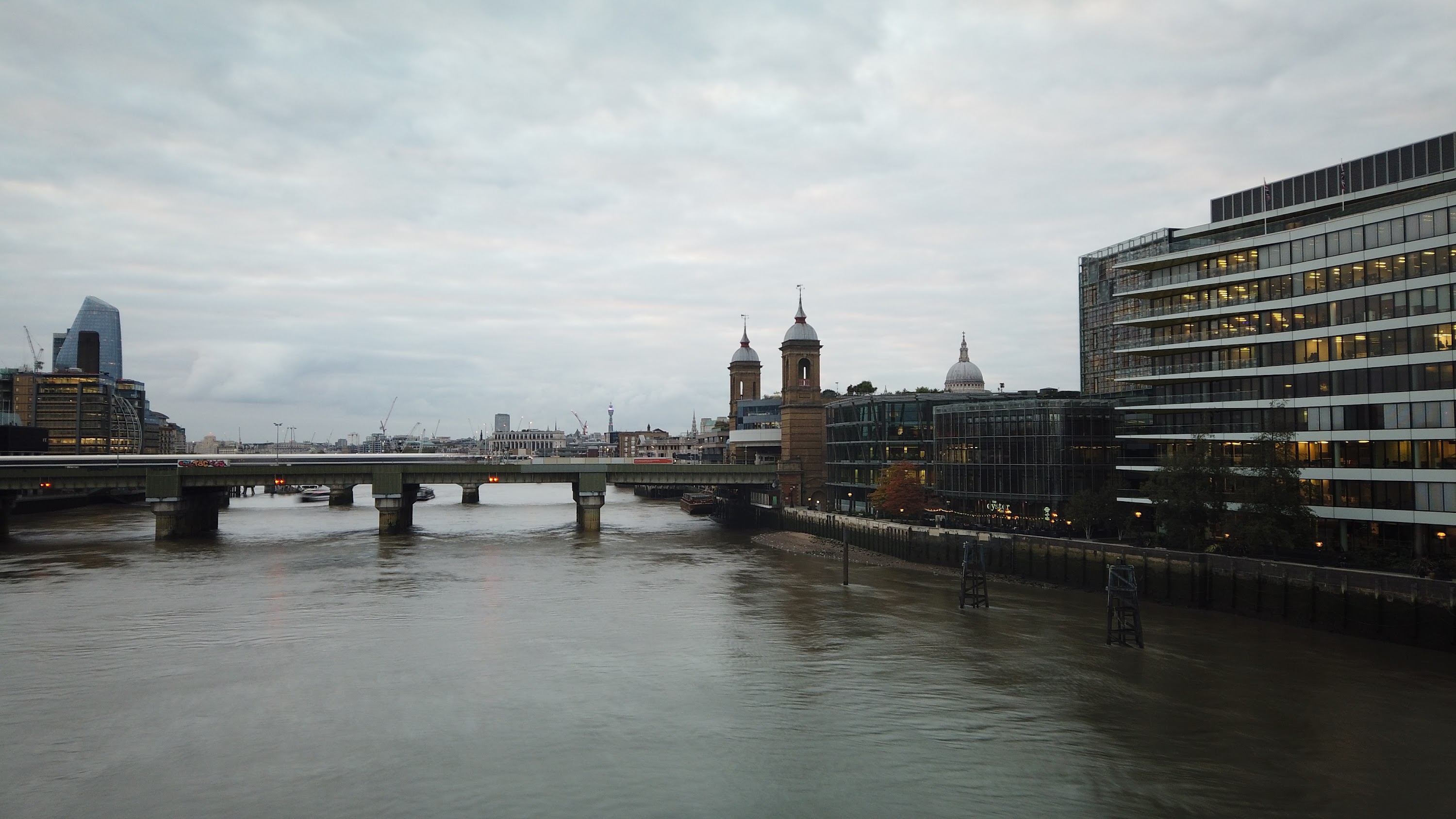 River Thames and Cannon Street Railway Bridge, London