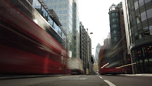 City of London Financial District Street View with The Gherkin