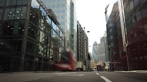 City of London Financial District Street View with The Gherkin
