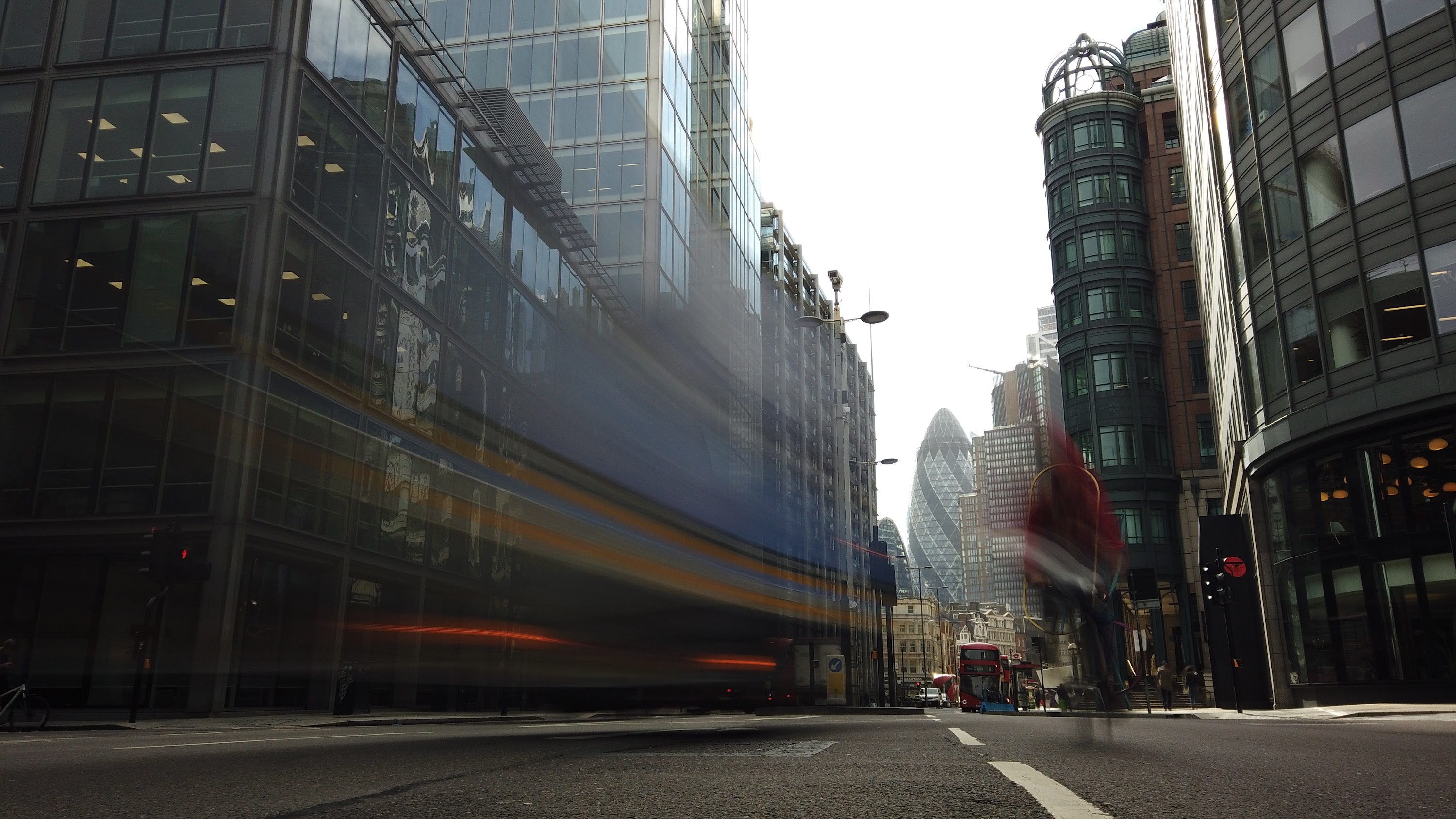 City of London Financial District Street View with The Gherkin