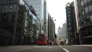 City of London Financial District Street View with The Gherkin