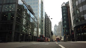 City of London Financial District Street View with The Gherkin