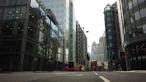 City of London Financial District Street View with The Gherkin