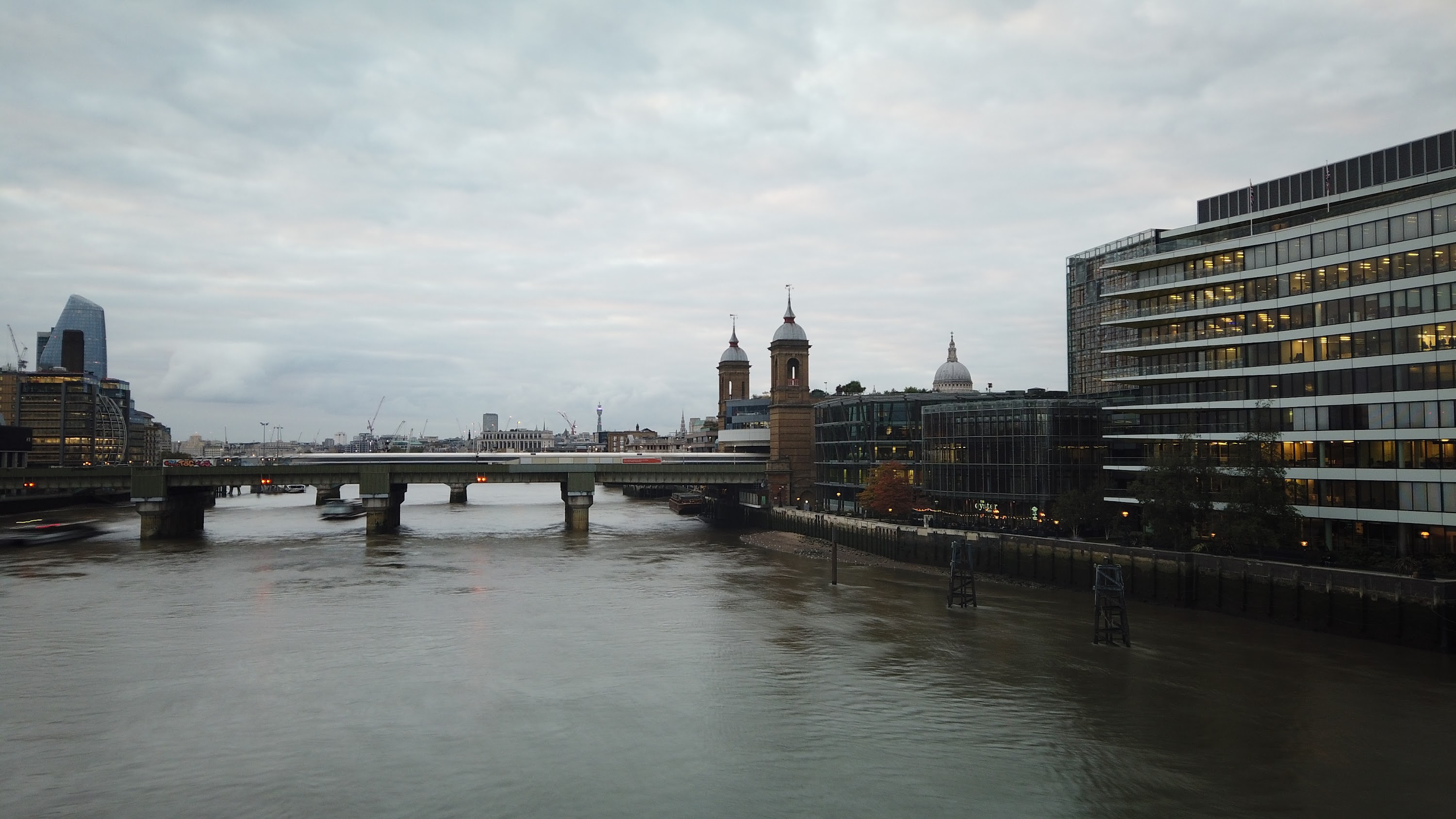River Thames and Cannon Street Railway Bridge, London